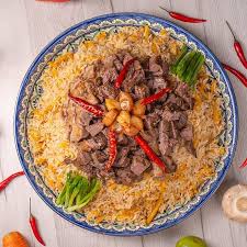 Плов с мясом говядины из риса лазер 1000 гр