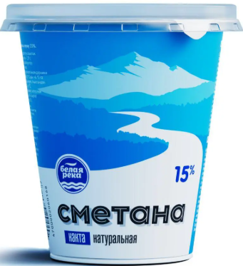 Белая Река Сметана 15% 300гр